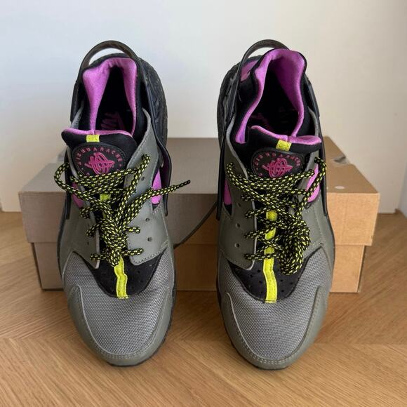 Nike Air Huarache Run River Rock Bright Cactus Men Sneakers- SZ Men 8- W 9.5 - Picture 5 of 13